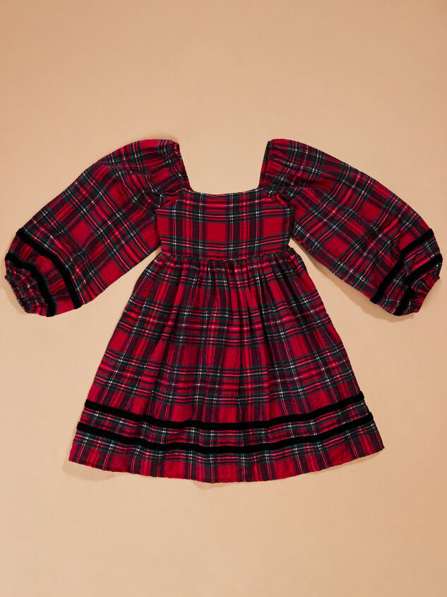 Marley Plaid Toddler Dress Detail 2 - TULLABEE