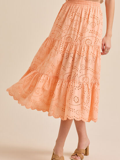 Sailor Eyelet Midi Skirt - TULLABEE