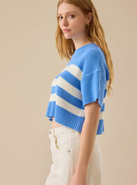 Ricki Striped Boxy Sweater Detail 2 - TULLABEE