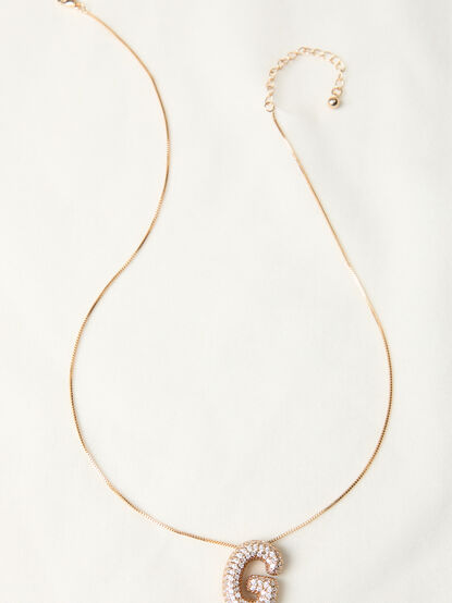 18K Gold Monogram Charm Necklace - G - TULLABEE