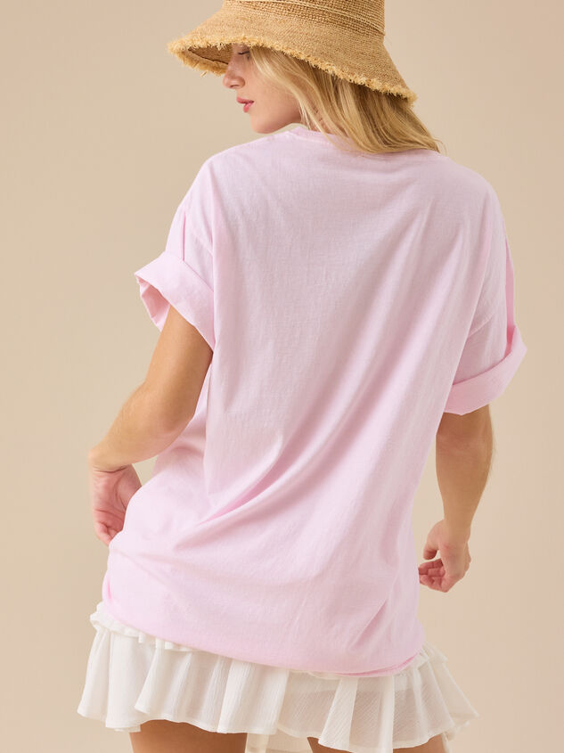 Lake Como Postcard Oversized Tee Detail 4 - TULLABEE