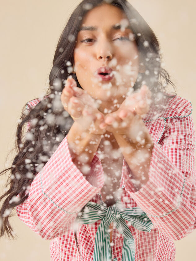 Emerie Tie Front Sleep Top Detail 6 - TULLABEE