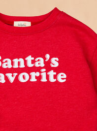 Santa's Favorite Graphic Sweatshirt Detail 2 - TULLABEE