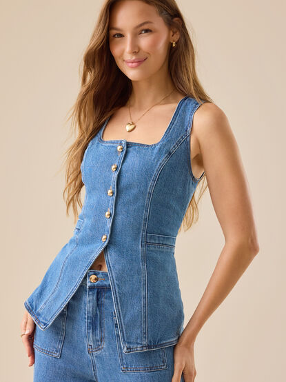 Lyra Denim Vest - TULLABEE