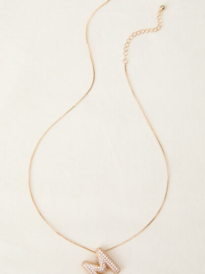 18K Gold Monogram Charm Necklace - M - TULLABEE