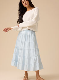 Lucy Striped Linen Skirt - TULLABEE