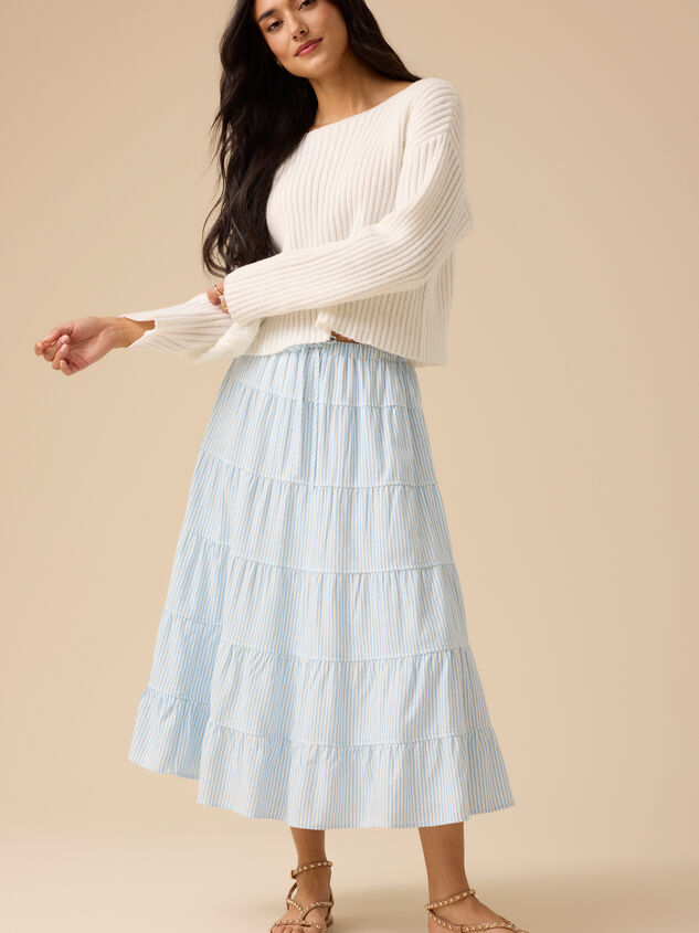 Lucy Striped Linen Skirt - TULLABEE