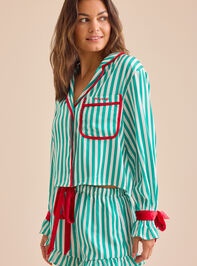 Aspen Striped Sleep Top Detail 4 - TULLABEE