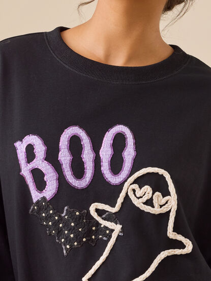 Sequin Boo Pullover - TULLABEE