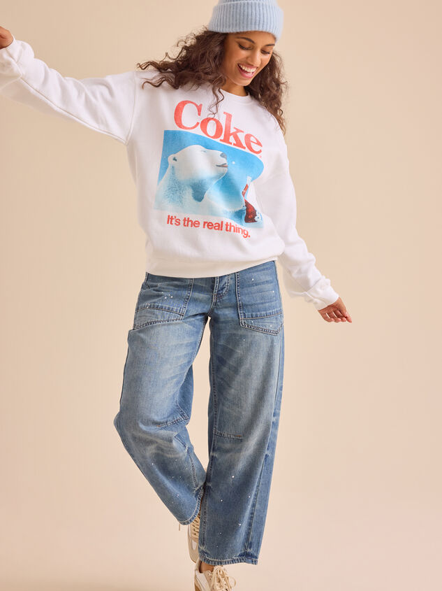 Coke Polar Bear Graphic Sweatshirt Detail 5 - TULLABEE