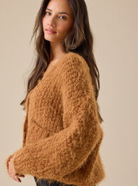 Christy Fuzzy Open Cardigan Detail 5 - TULLABEE