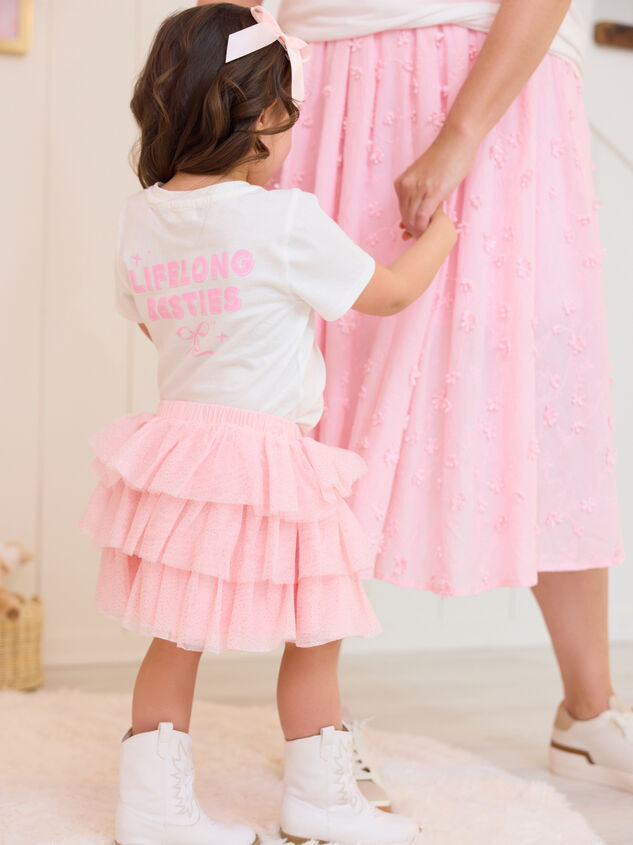 Girls Lifelong Besties Bow Tee Detail 4 - TULLABEE