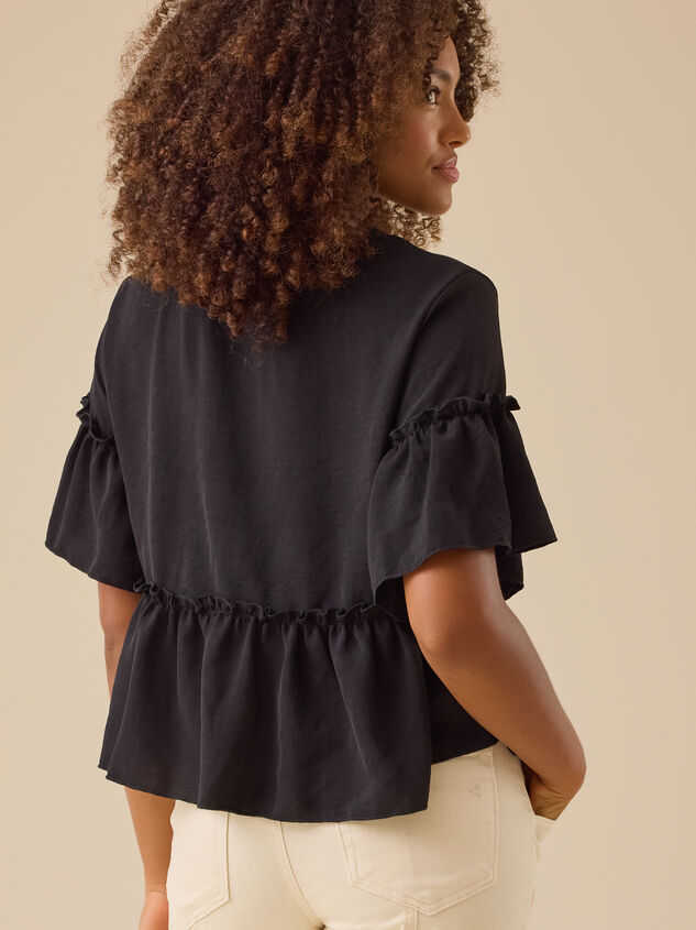 Lori Ruffle Sleeve Top Detail 4 - TULLABEE