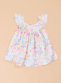 Trina Floral Meadow Toddler Dress Detail 2 - TULLABEE