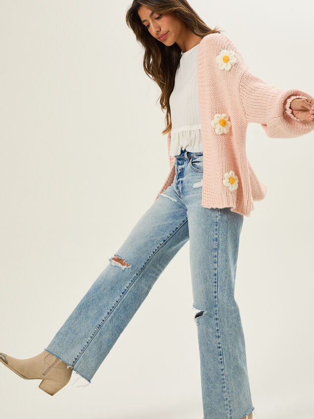 Daisie 3D Floral Cardigan Detail 2 - TULLABEE