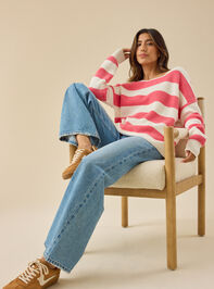 Mariah Striped Boatneck Sweater - TULLABEE