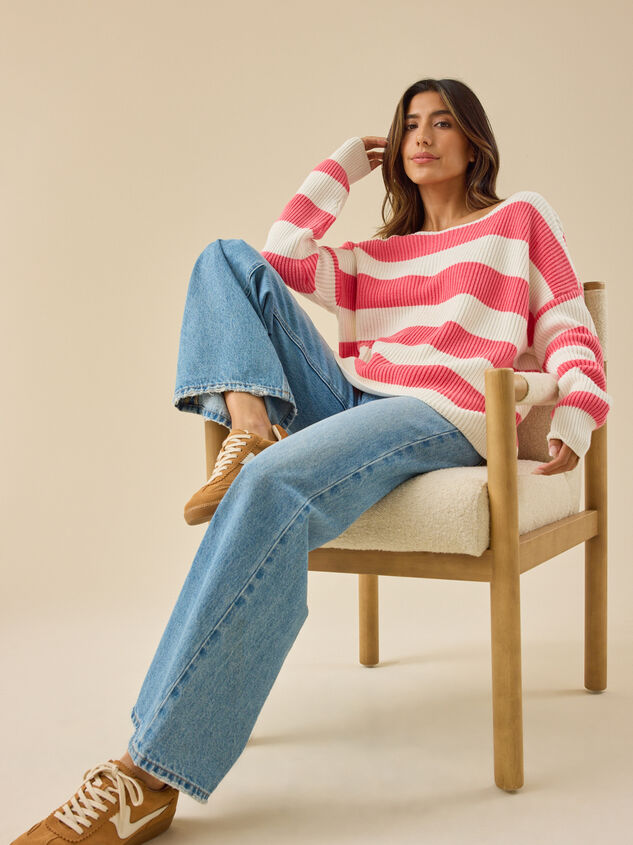 Mariah Striped Boatneck Sweater - TULLABEE