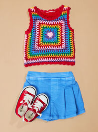 Vanessa Crochet Top and Pleated Skort Set - TULLABEE