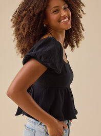Nia Tie Back Babydoll Top Detail 5 - TULLABEE