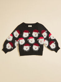 Santa Face Toddler Sweater Detail 2 - TULLABEE