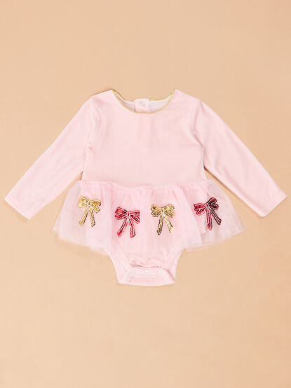 Angelica Velvet Bow Bodysuit by Mudpie - TULLABEE