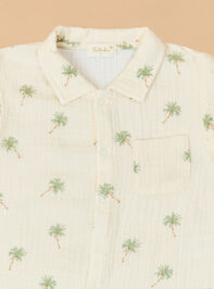 Cyrus Palm Tree Baby Polo and Short Set Detail 2 - TULLABEE