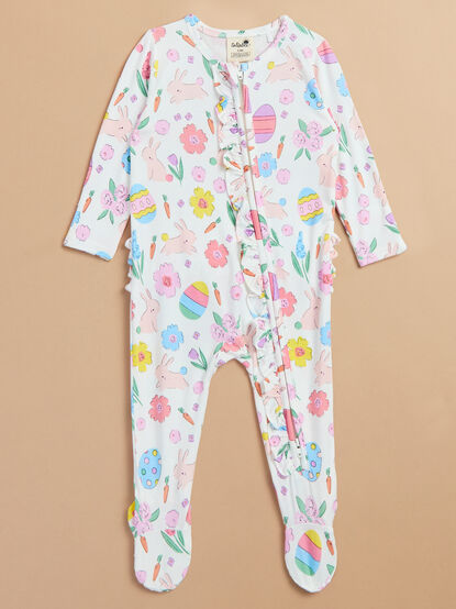 Easter Bunnies Ruffle Footie - TULLABEE
