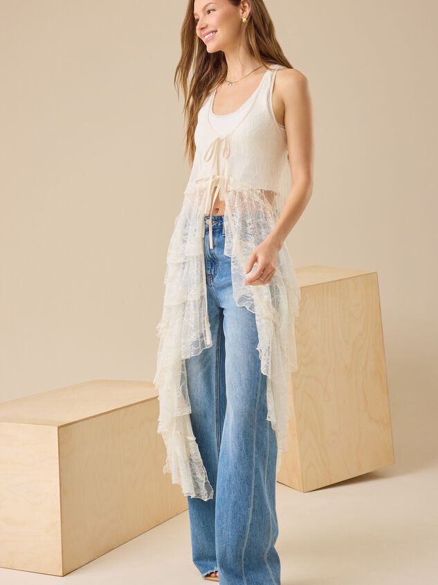 Lizzie Lace Ruffle Kimono Detail 3 - TULLABEE