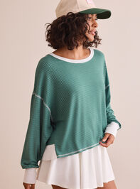 Moonlit Striped Circle Back Long Sleeve Detail 5 - TULLABEE