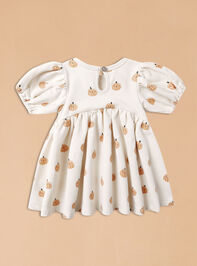 Smiley Pumpkin Babydoll Dress by Quincy Mae Detail 2 - TULLABEE