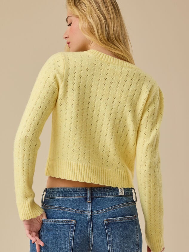 Olivia Pointelle Cardigan Detail 5 - TULLABEE