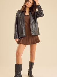 Jenine Pleated Mini Dress Detail 2 - TULLABEE