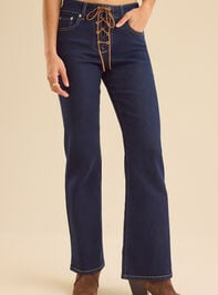 Collins Lace Up Jeans Detail 3 - TULLABEE