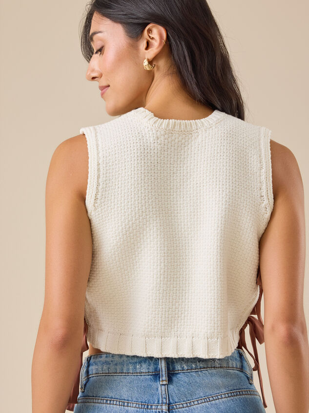 Charlie Side Tie Sweater Tank Detail 3 - TULLABEE