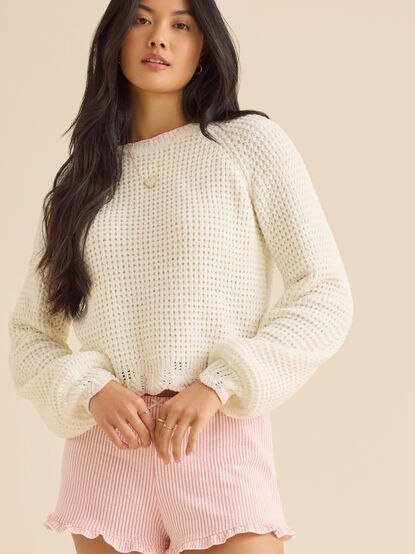 Amber Scalloped Trim Sweater - TULLABEE