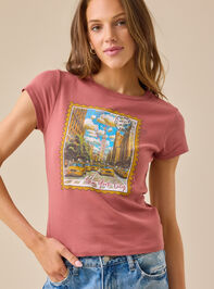 New York Postcard Baby Tee Detail 2 - TULLABEE