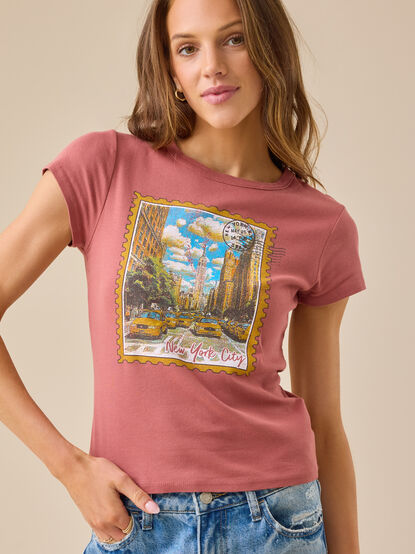New York Postcard Baby Tee - TULLABEE