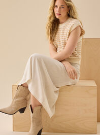 Mina Boxy Striped Vest Detail 2 - TULLABEE