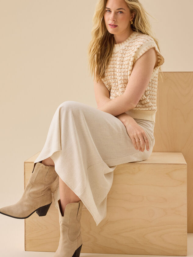 Mina Boxy Striped Vest Detail 2 - TULLABEE