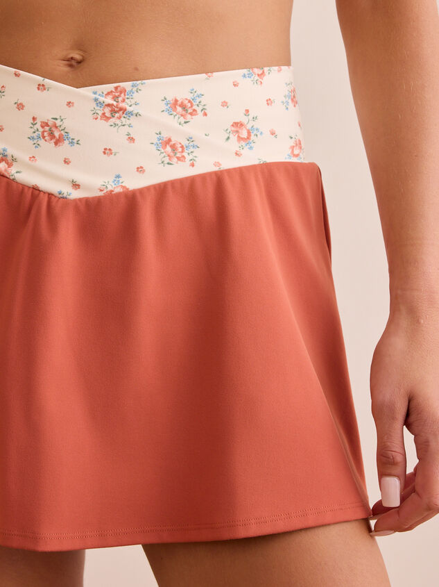 Look Forward Floral Crosswaist Skort Detail 2 - TULLABEE