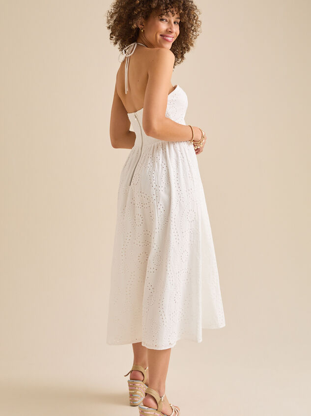 Madeline Eyelet Midi Dress Detail 4 - TULLABEE
