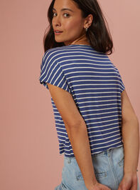 Summer Striped Muscle Tee Detail 3 - TULLABEE