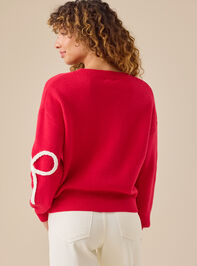 Braided Bow Christmas Mama Sweater Detail 5 - TULLABEE