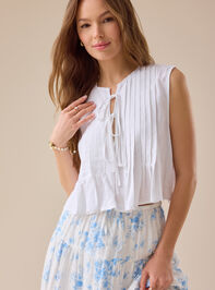 Braleigh Linen Pleated Top - TULLABEE