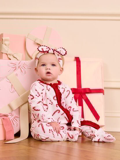 Candy Cane Cuteness Footie by Mudpie - TULLABEE