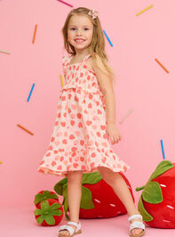 Clara Strawberry Smocked Dress - TULLABEE