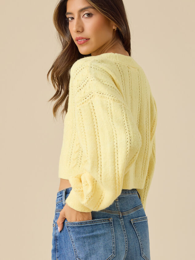 Quinn Cable Tie Front Cardigan Detail 4 - TULLABEE