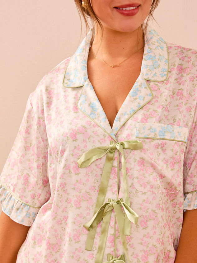 Zella Floral Sleep Top Detail 3 - TULLABEE