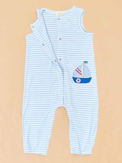 Sail Away Stripe Romper - TULLABEE
