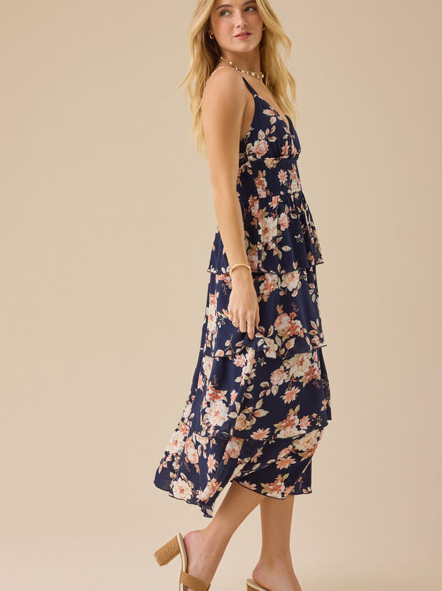 Londonly Floral Tiered Maxi Dress Detail 3 - TULLABEE